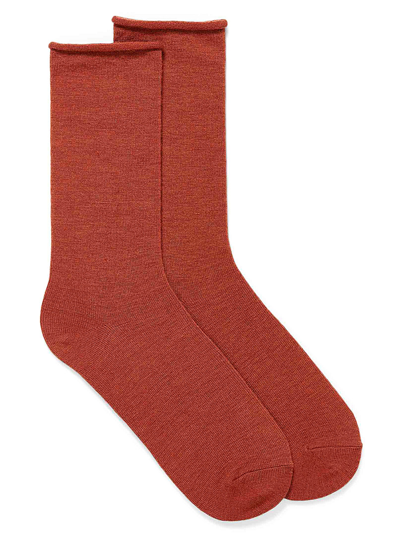 Simons Copper Solid merino wool sock for women