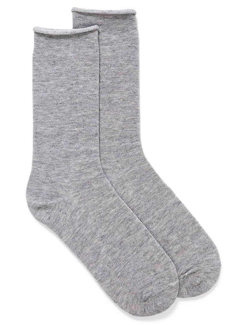 Simons Grey Minimalist solid merino wool socks for women