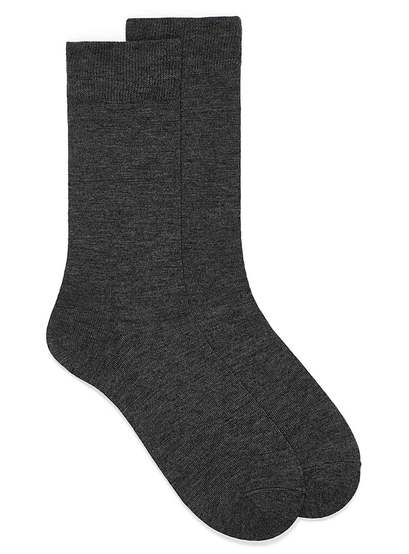 Le 31 Charcoal Fine merino wool socks for men