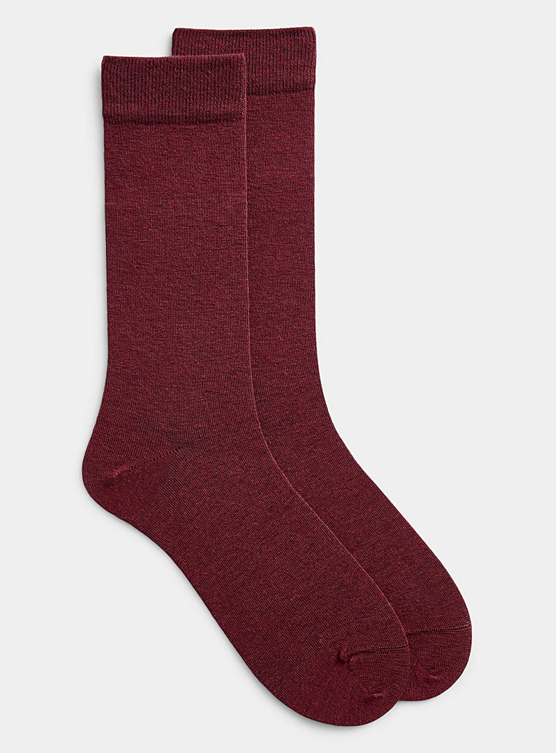 Le 31 Ruby Red Fine merino wool socks for men