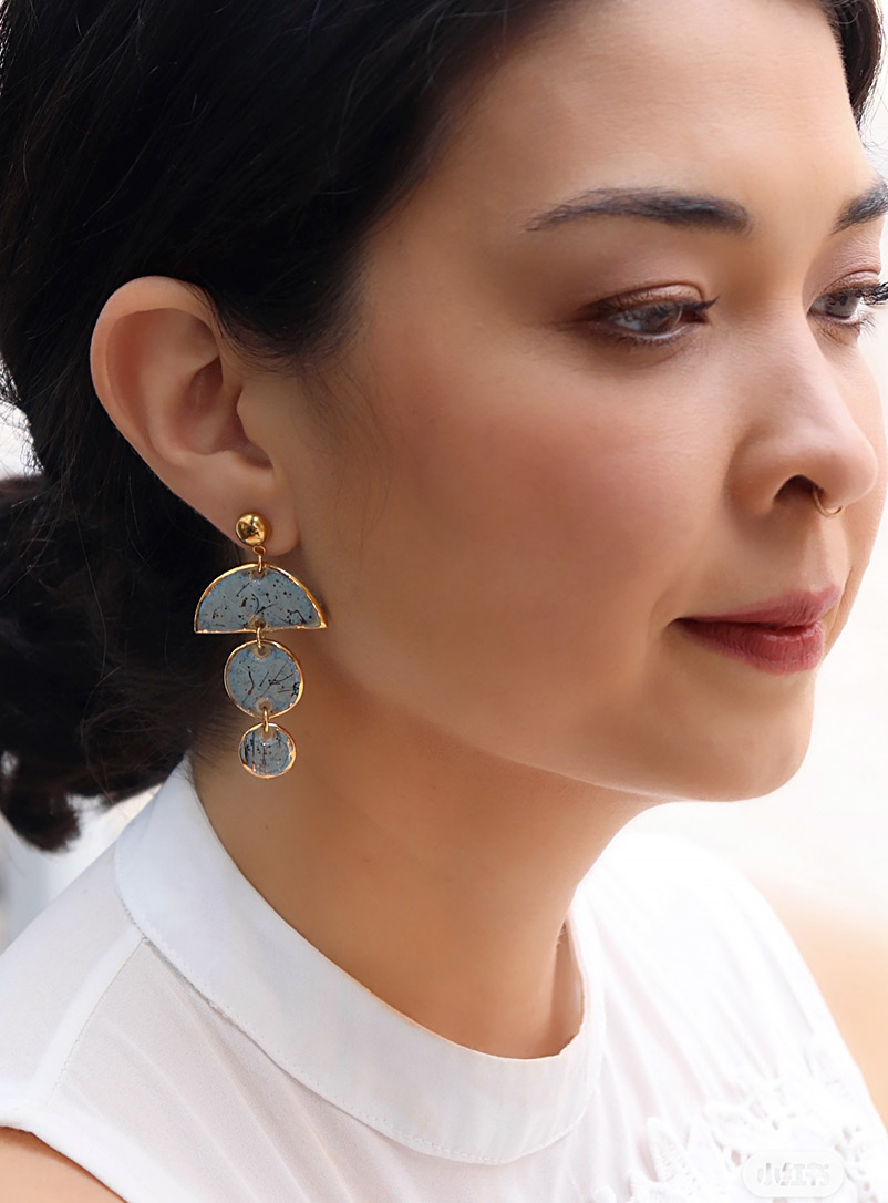 LiliandTrotro Jewelry: Les boucles d'oreilles Oural Bleu pâle-bleu poudre