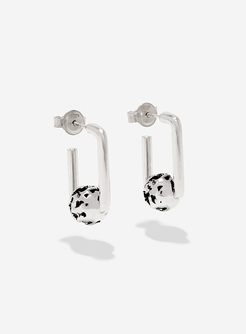 Captive Silver Novae asymmetric earrings for women