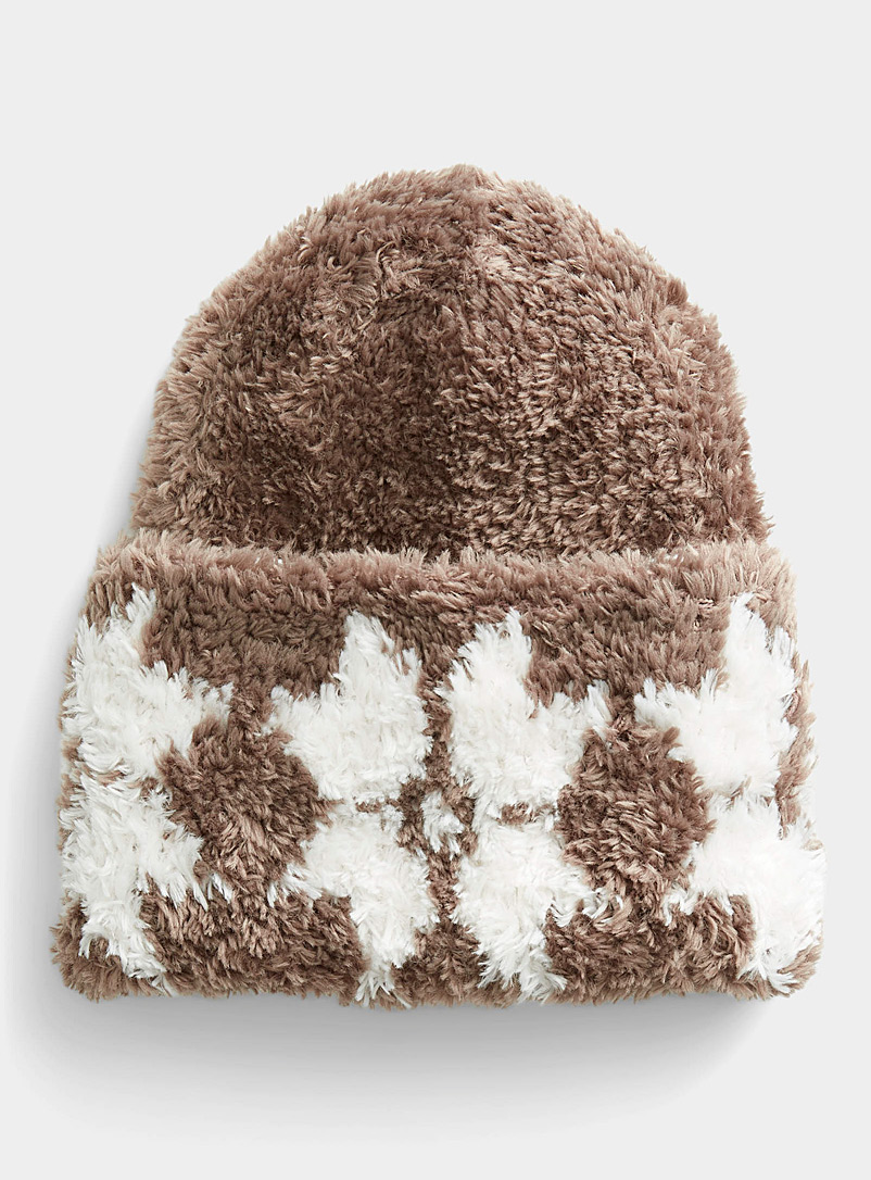 About The Tower Brown Plush knit tuque for men