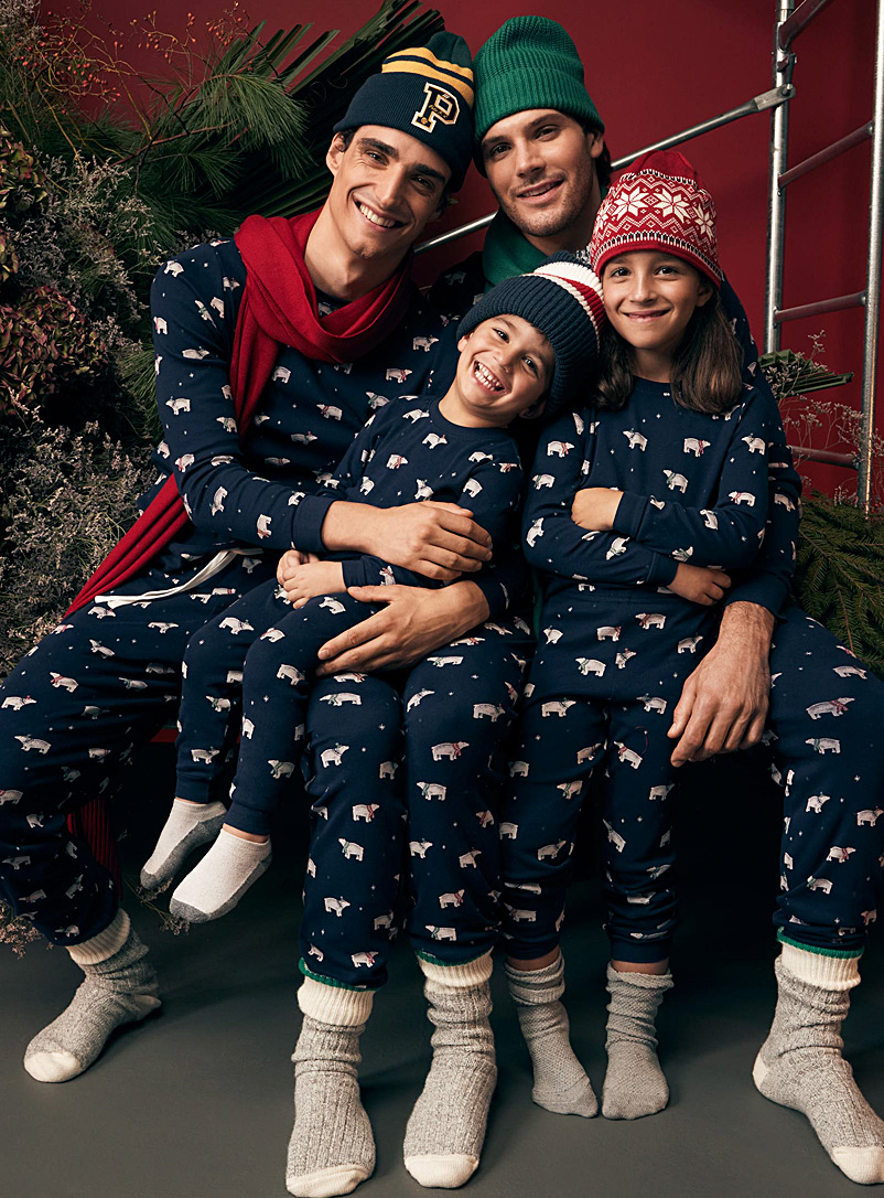 Simons X petit lem Patterned Blue Polar bear pyjama set Kids - unisex for men