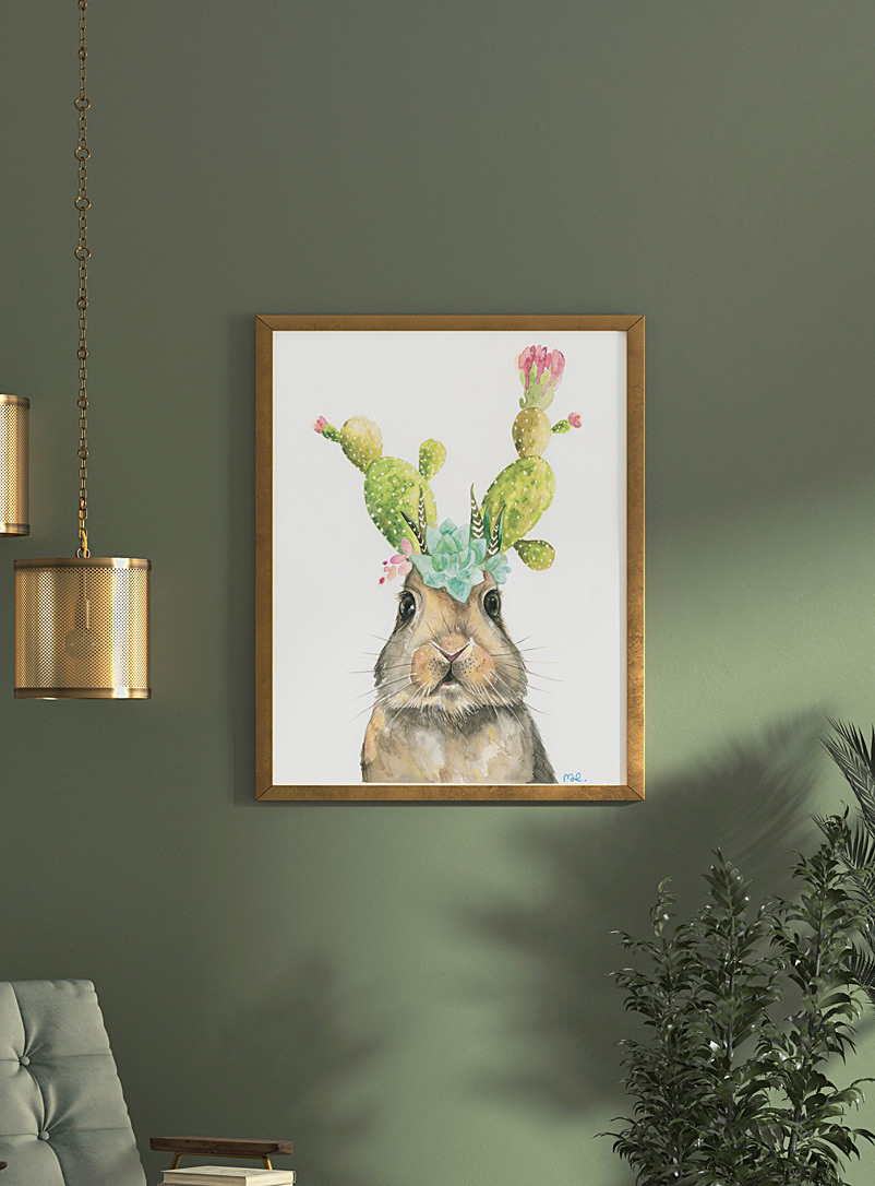 Mélanie Foster Illustrations: L'affiche Lapin-Cactus 2 formats offerts Assorti