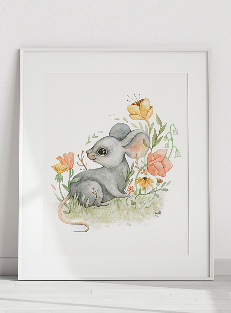 Mélanie Foster Illustrations Assorted Little grey mouse art print 2 sizes available