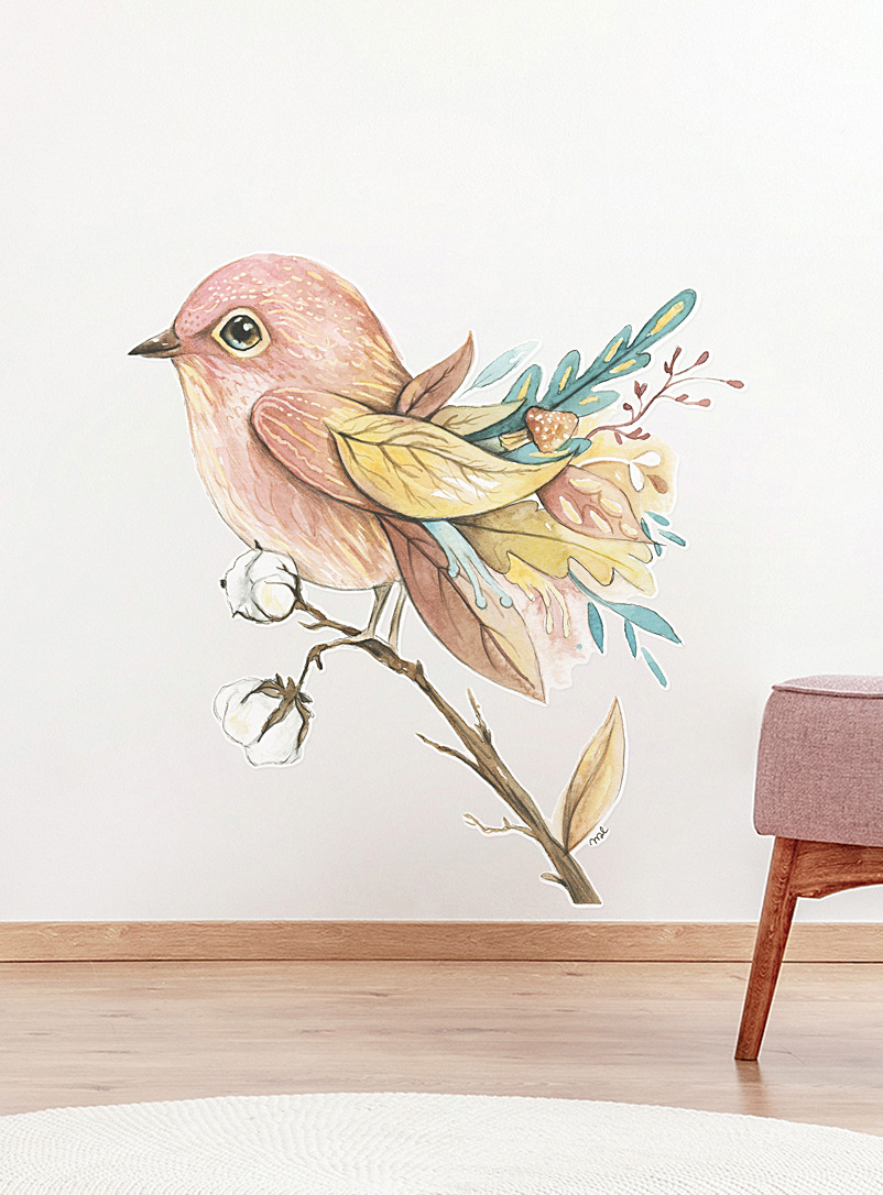 Mélanie Foster Illustrations Assorted Pink bird wall sticker