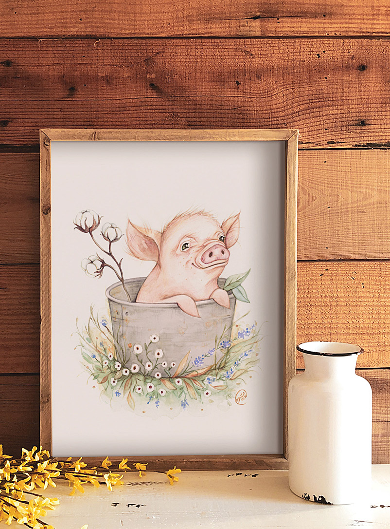 Mélanie Foster Illustrations Assorted Pretty pig art print 2 sizes available