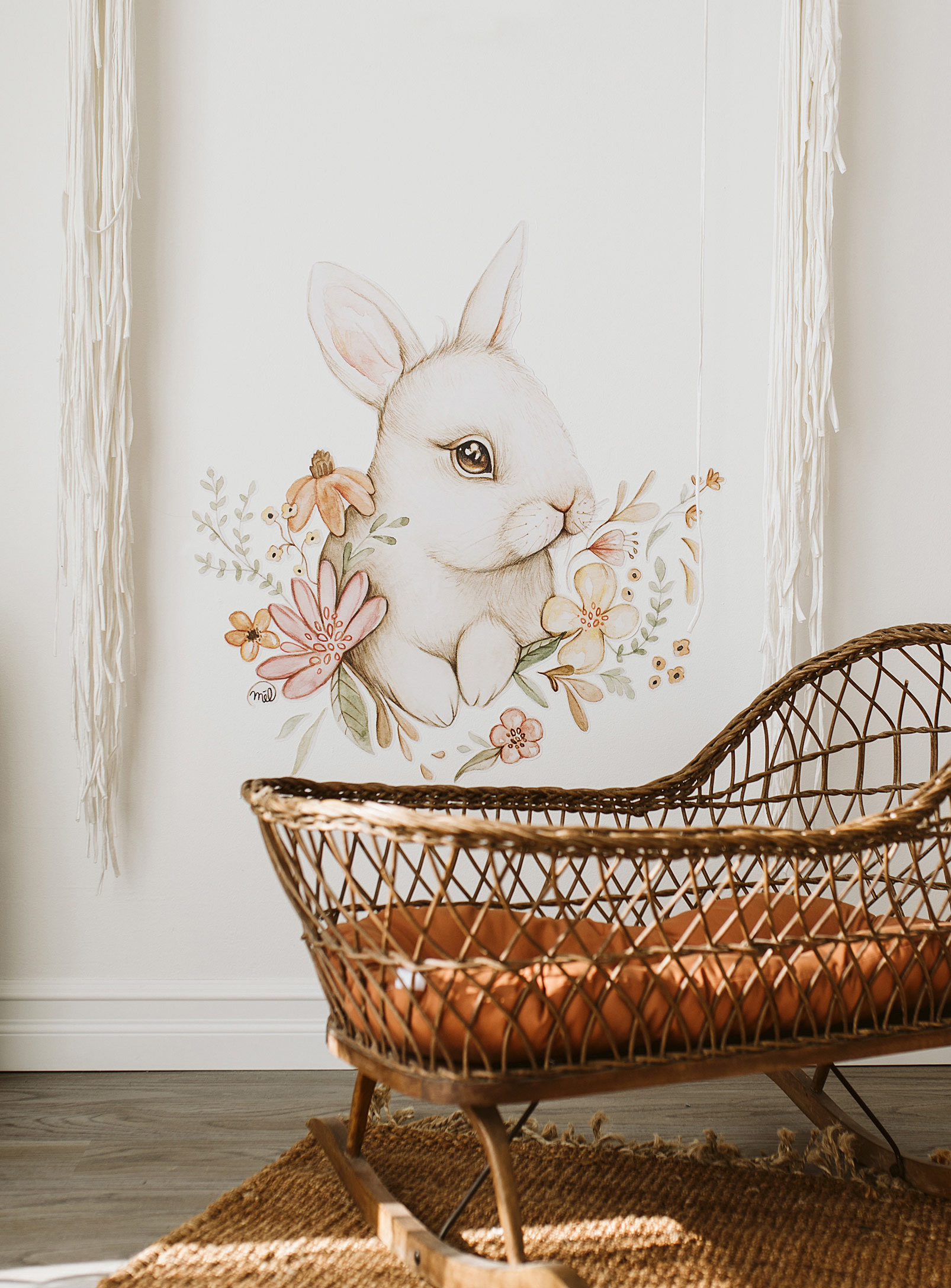 Mélanie Foster Illustrations - Cute white rabbit wall sticker