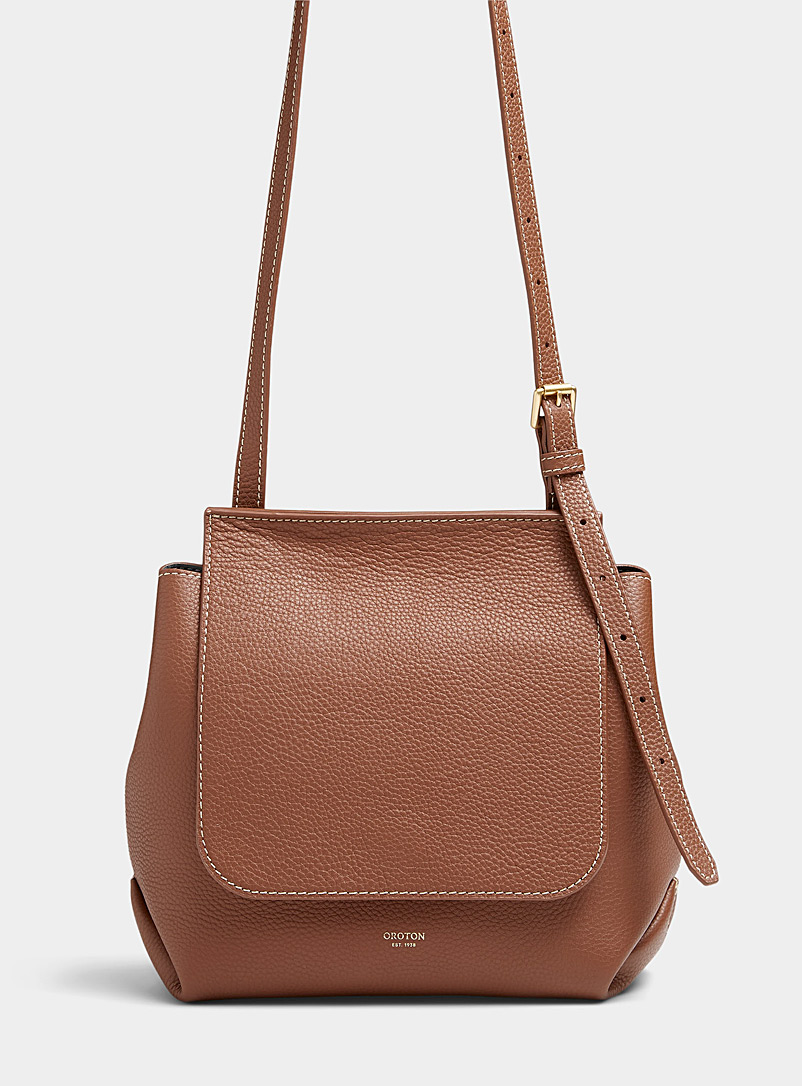 Oroton Brown Margot leather satchel for women