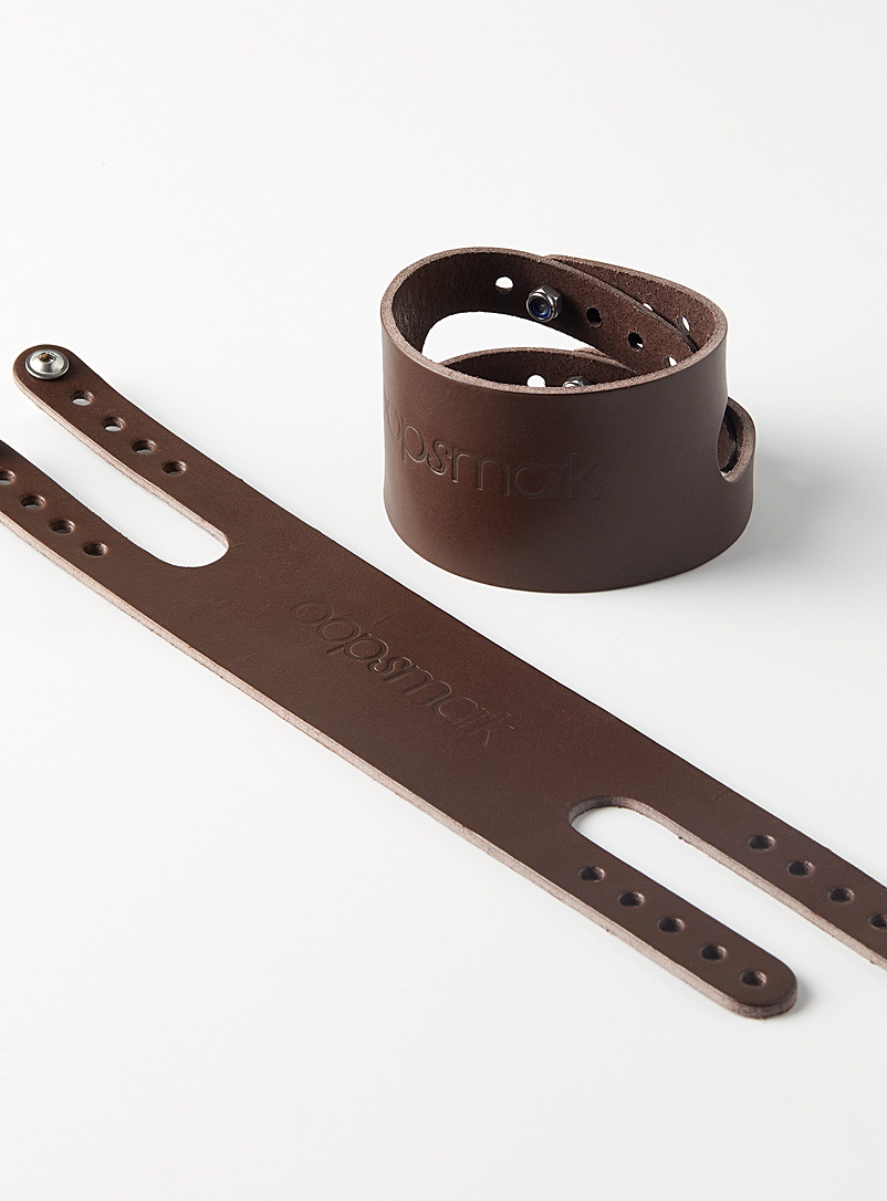 Oopsmark Brown Leather pedal belt straps Set of 2