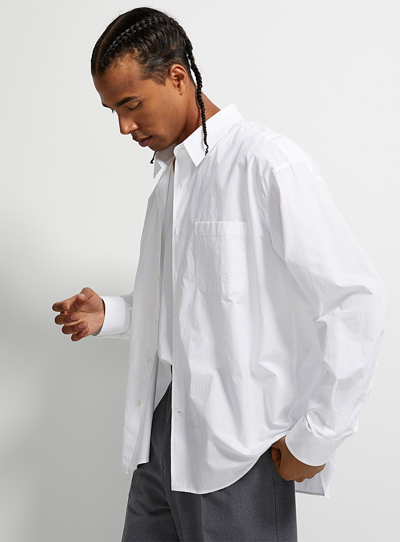 Le 31: La chemise popeline surdimensionnée Blanc pour homme