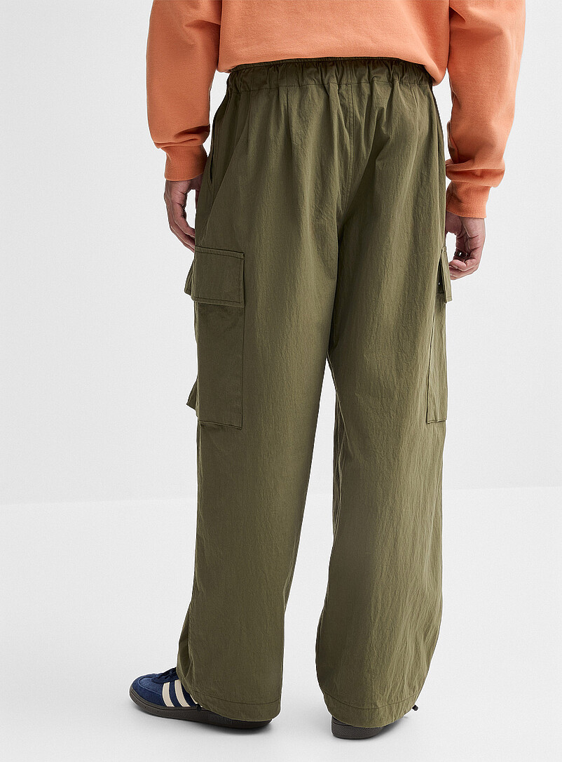 Djab Mossy Green Drawcord-waist canvas cargo pant Loose fit <b>Imported from Seoul</b> for men