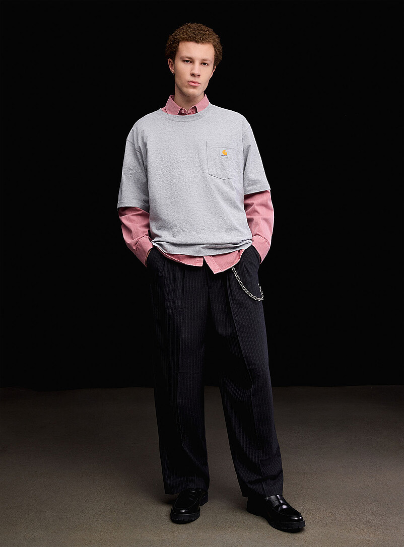 Pinstripe Pleated Pant Loose Fit Imported From Seoul