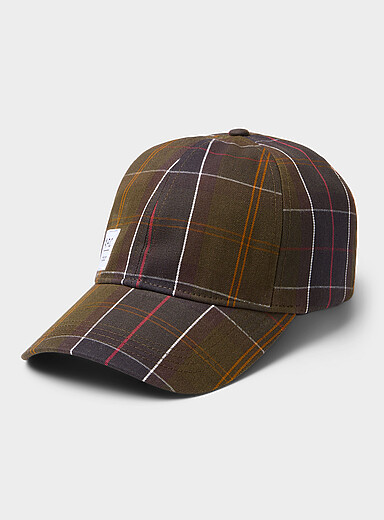 Tartan cotton-blend cap