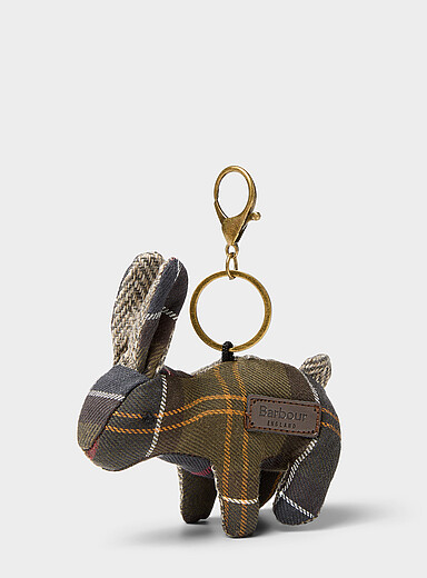 Le porte-cl&eacute;s breloque lapin tartan