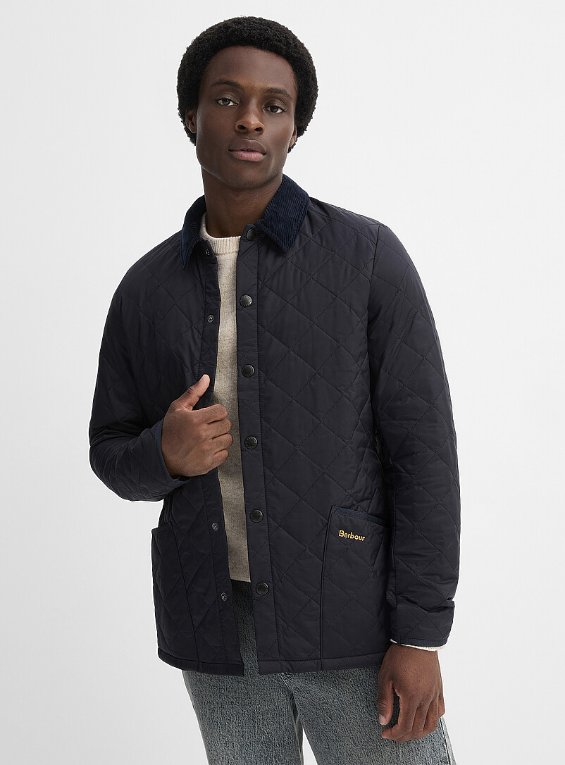 Barbour: La veste matelass&eacute;e losanges Liddesdale Vert fonc&eacute; - Mousse pour homme