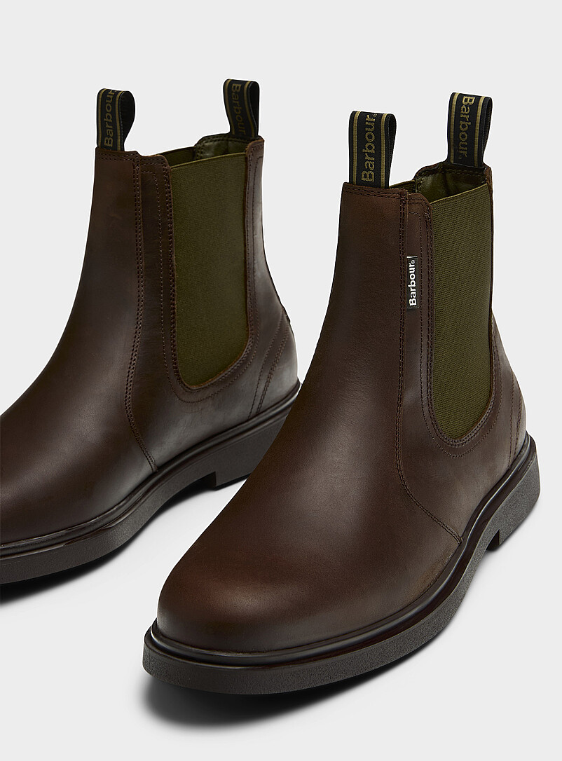 Bottes Chelsea Homme En Cuir Marron Faites Main - Bout Ailé Brogue - Toutes Tailles