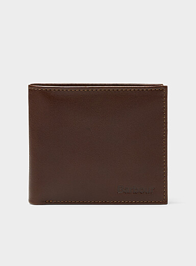 Tartan-accent leather wallet
