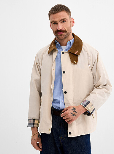 Corduroy-collar transport jacket