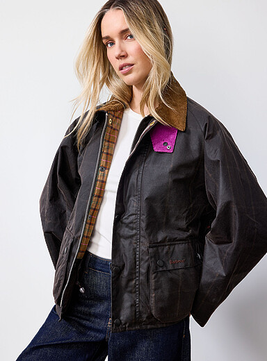 Barbour Brown Colourful accent waxed cotton jacket <b>Paul Smith loves Barbour Collection</b> for women