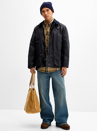 Barbour: La veste coton cir&eacute; Bedale Bleu marine - Bleu nuit pour homme