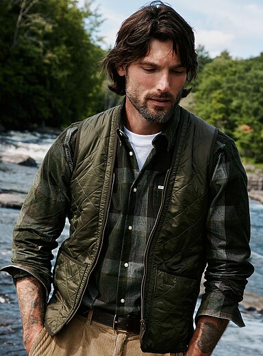 Barbour Mossy Green Diamond-quilted vest for men