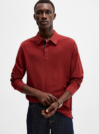Barbour Burnt Orange Kentown piqu&eacute; polo <b>Tailored fit</b> for men