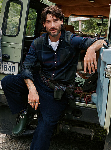 Barbour: La chemise tartan Dunoon Coupe authentique <b>En exclusivit&eacute; chez Simons</b> Bleu marine - Bleu nuit pour homme