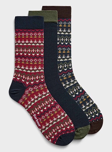 Fair Isle socks 3-pack