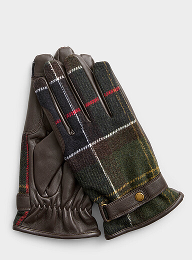Newbrough tartan leather gloves