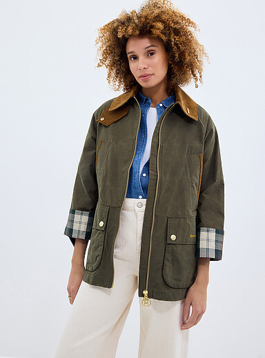 La veste d&eacute;contract&eacute;e envers tartan Bedale