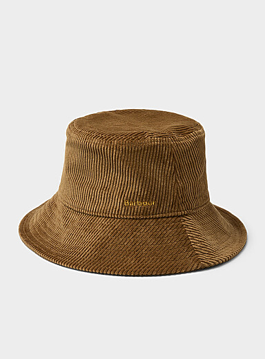 Chapeau à Bretelles Vintage Egg Harbor Wisconsin - Cuir Et Velours Côtelé, Années 1990, Occasion