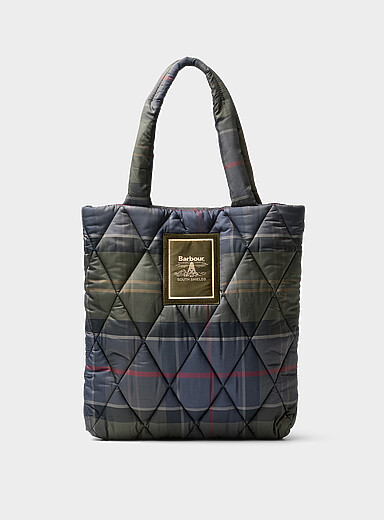 Le fourre-tout tartan matelass&eacute; Arlene