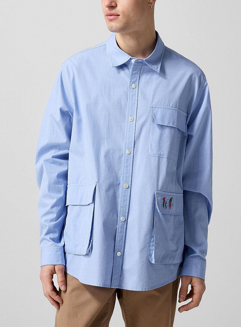 Paul Smith X Barbour Embroidered Lures Multi-Pocket Shirt