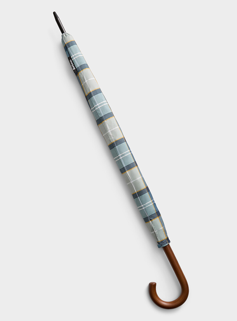 Wooden-handle tartan umbrella product image 2