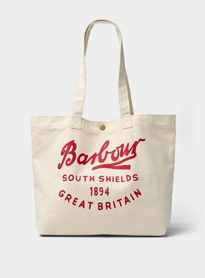 Red writing tote product image (primary)