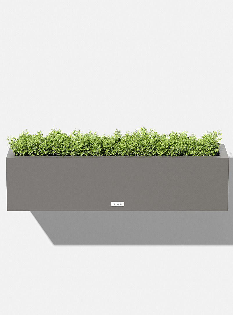 Veradek Grey Urban rectangular railing planter
