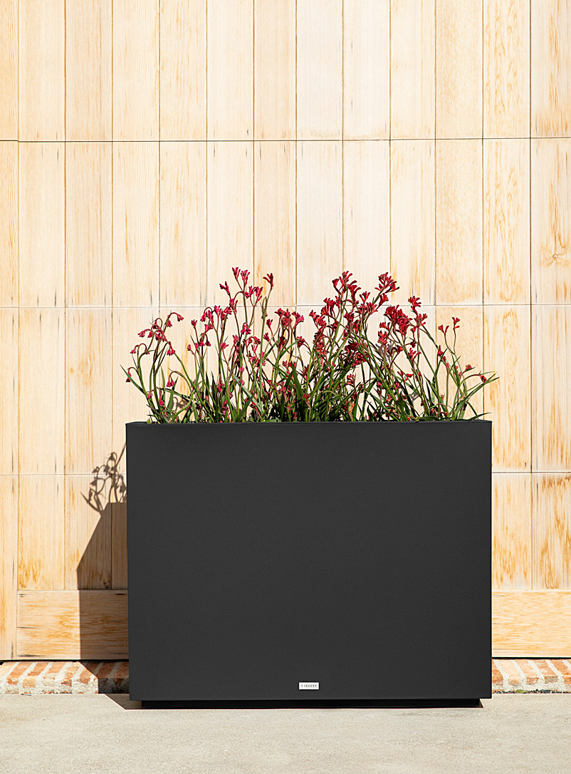 Veradek Black Large rectangular flowerpot