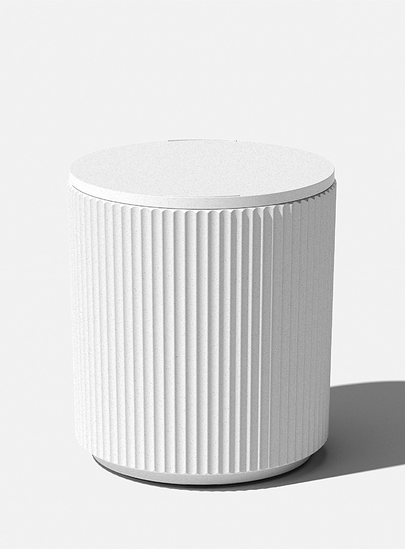 Veradek Ivory/Cream Beige Grooved side table cooler