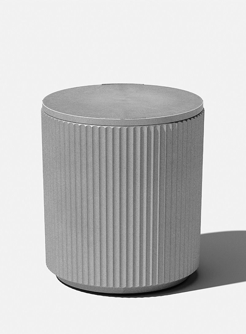 Veradek Ivory/Cream Beige Grooved side table cooler