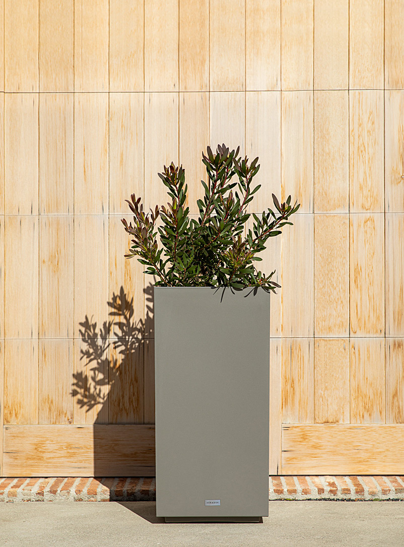 Veradek Grey Tall urban pedestal planter