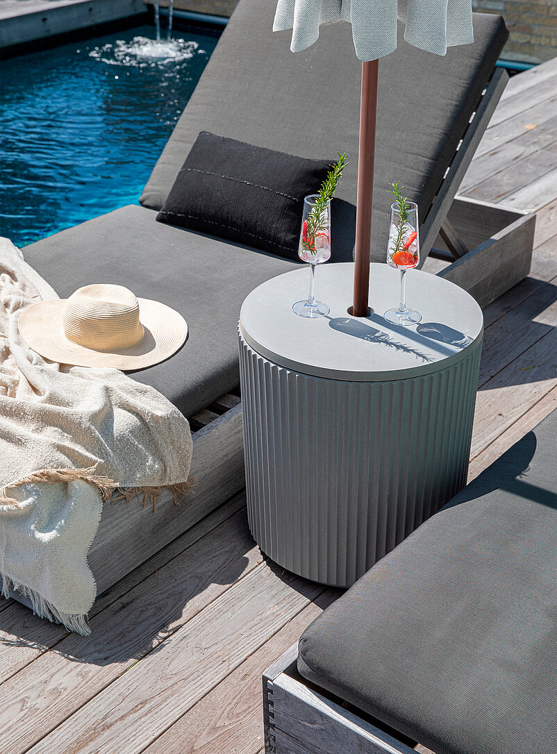 Demi Grooved Umbrella Side Table