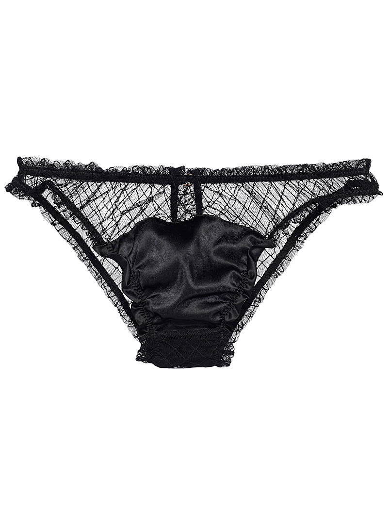 Le Petit Trou Black Lis Brazilian panty for women