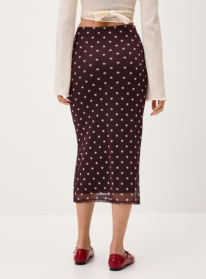 Twik Polka dots Patterned mesh midi skirt for women