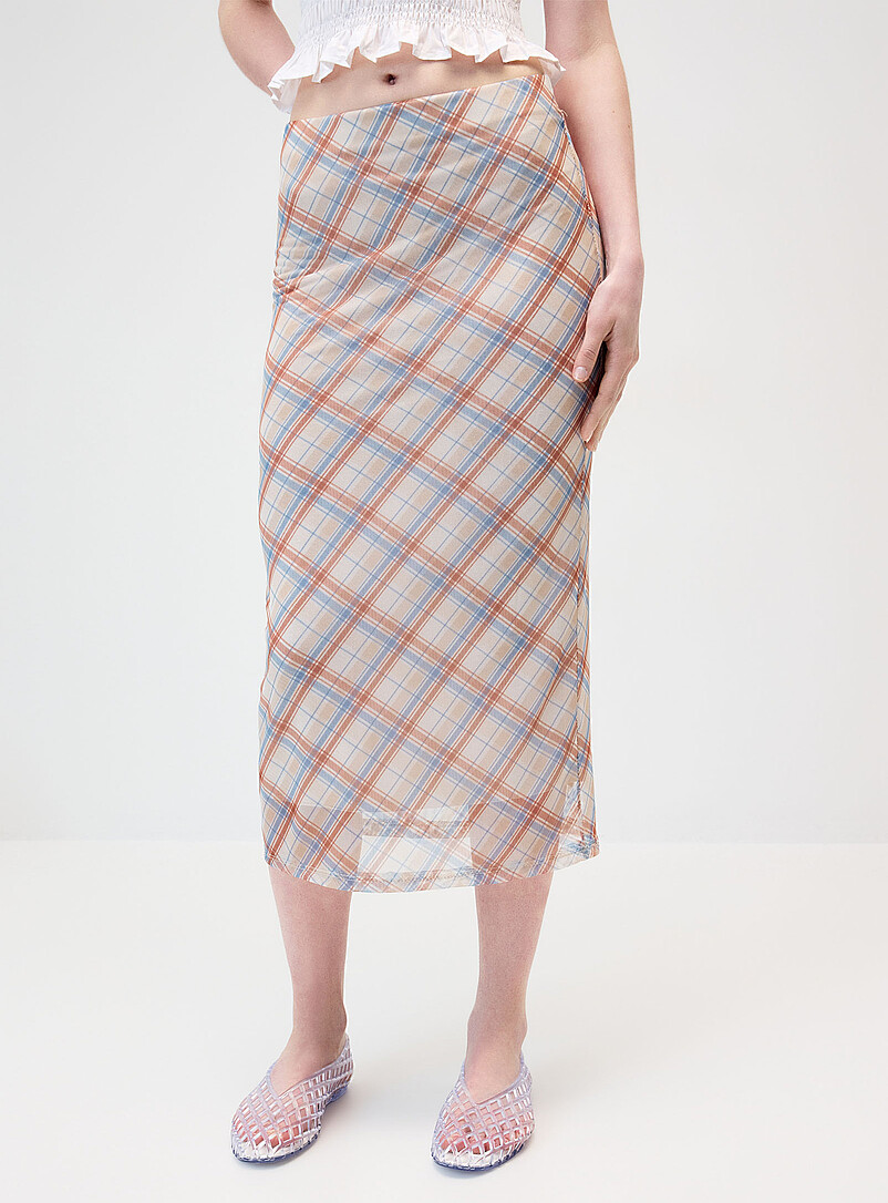 Twik Polka dots Patterned mesh midi skirt for women
