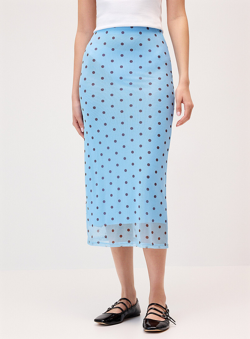 Twik Polka dots Patterned mesh midi skirt for women