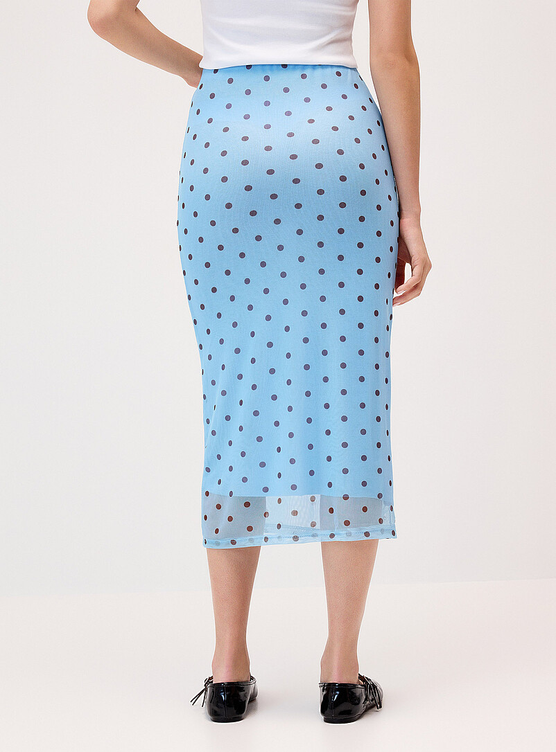 Twik Polka dots Patterned mesh midi skirt for women