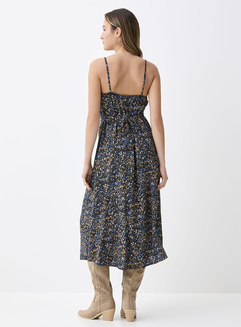 Twik: La robe florale lis&eacute;r&eacute; dentelle Bleu &agrave; motifs pour femme