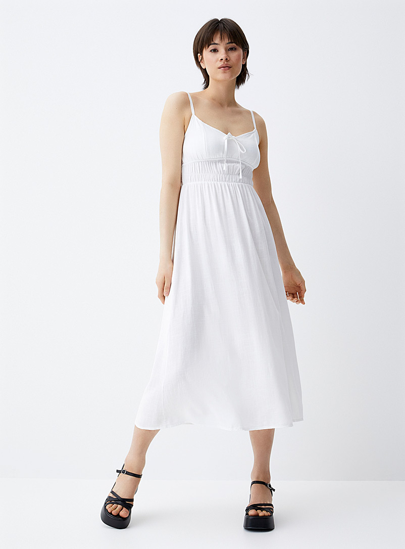 Twik White Honeycomb dress touches flax for women